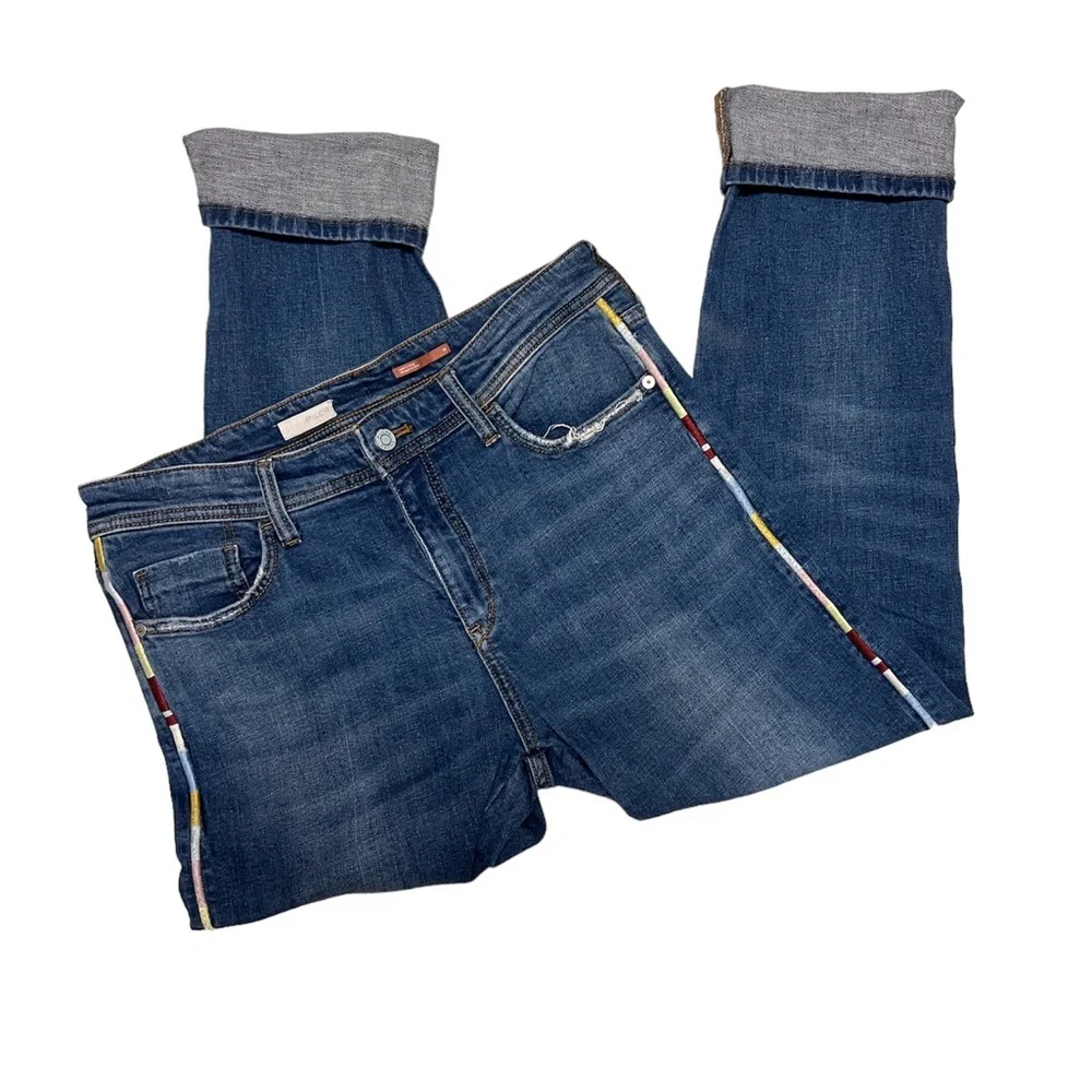 Anthropologie Pilcro And The Letterpress Slim Boyfriend Crop Jeans Size 30 - Picture 7 of 15